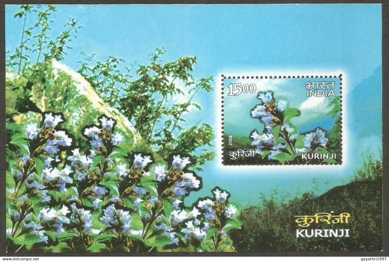 India Kurinji 2006 Miniature Sheet Mint Good Condition Back Side Also (pms36) - Unused Stamps