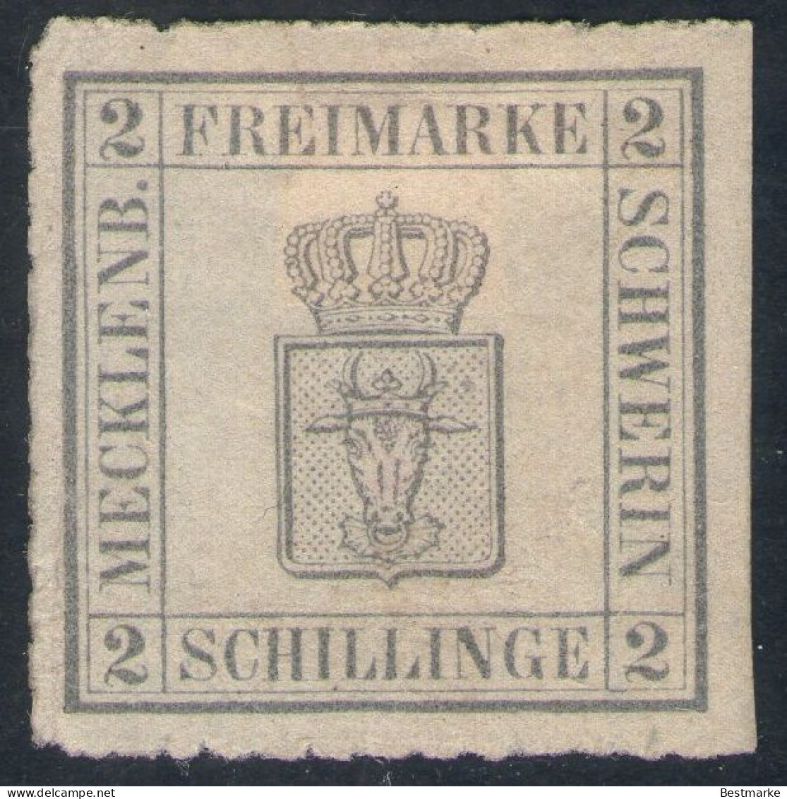 2 Shilling Grau - Schwerin Nr. 6 B Ungebraucht Mit Gummi - Geprüft BPP - Mecklenburg-Schwerin