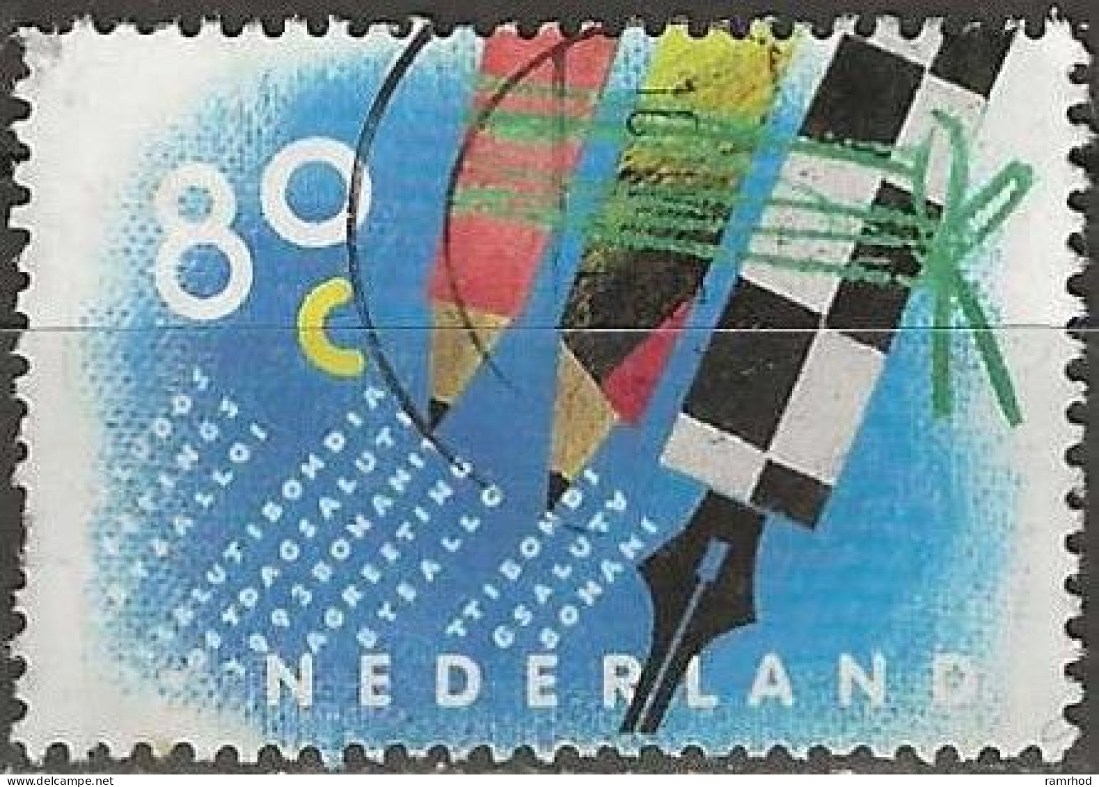 NETHERLANDS 1993 Letter Writing Campaign - 60c Pen And Pencils FU - Gebraucht