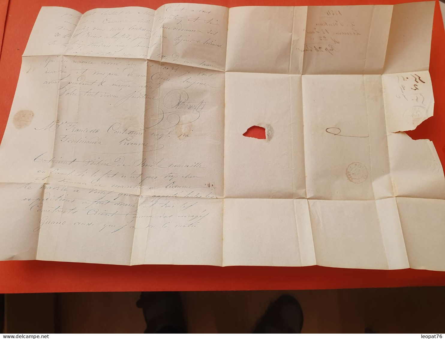 Italie - Lettre Avec Texte De Livourne Pour Bordeaux En 1854 - J 415 - Tuscany
