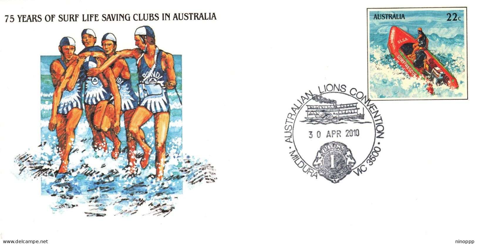 Australia 2010 Australian Lions Convention,souvenir Cover - Marcophilie