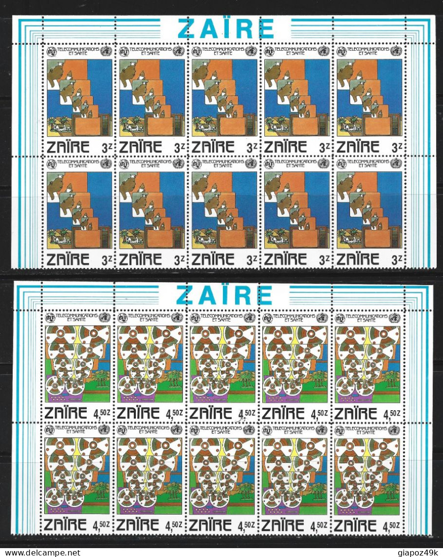 ● ZAIRE 1982 ֍ Telecommunications Et Santé ● Blocco Di 10 ● Serie Completa ● Cat. 77,50 € ●L XXX ● - Unused Stamps