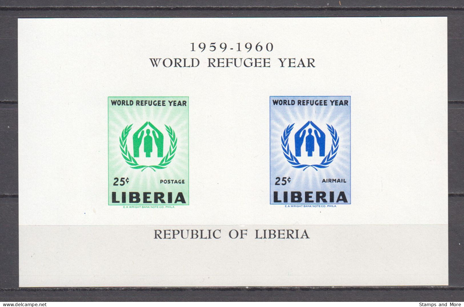 Liberia 1960 Mi Block 15 MNH WORLD REFUGEE YEAR - Refugiados