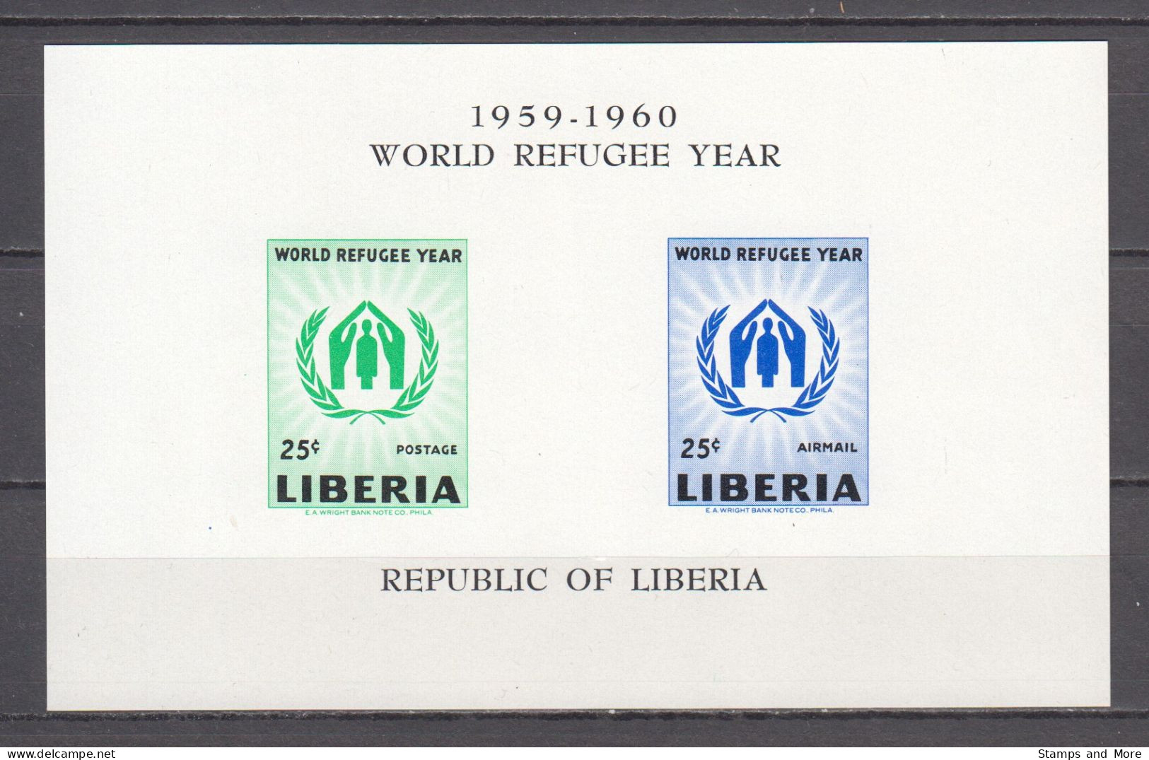 Liberia 1960 Mi Block 15 MNH WORLD REFUGEE YEAR - Réfugiés