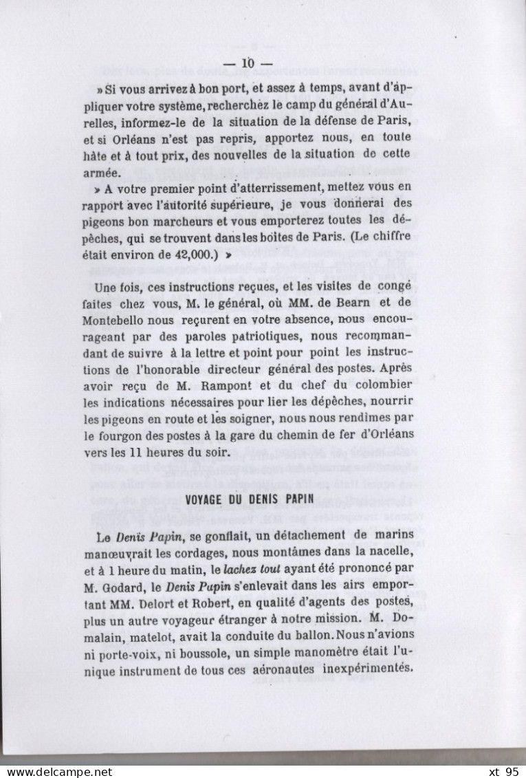 La Verite Sur La Poste Pendant Les Siege - General Trochu - 30 Pages (reimpression) - Filatelia E Storia Postale