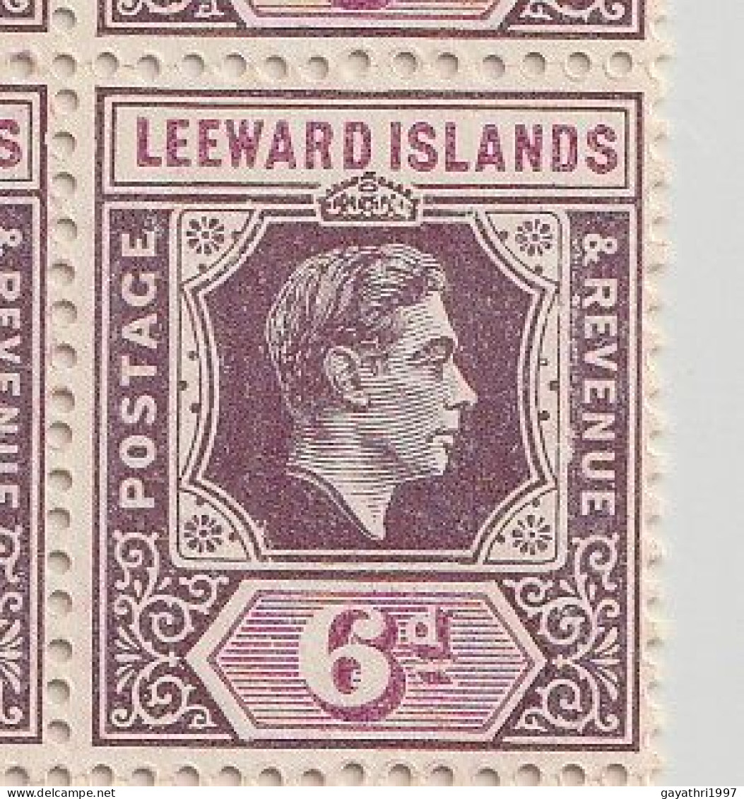 Leeward Island 1942 SG 109 Block Of 15 Stamps With Errors And Variety's, E Broken Left Row 4th Stamp (SG109 Ab)and(sh16) - Errors, Freaks & Oddities (EFOs