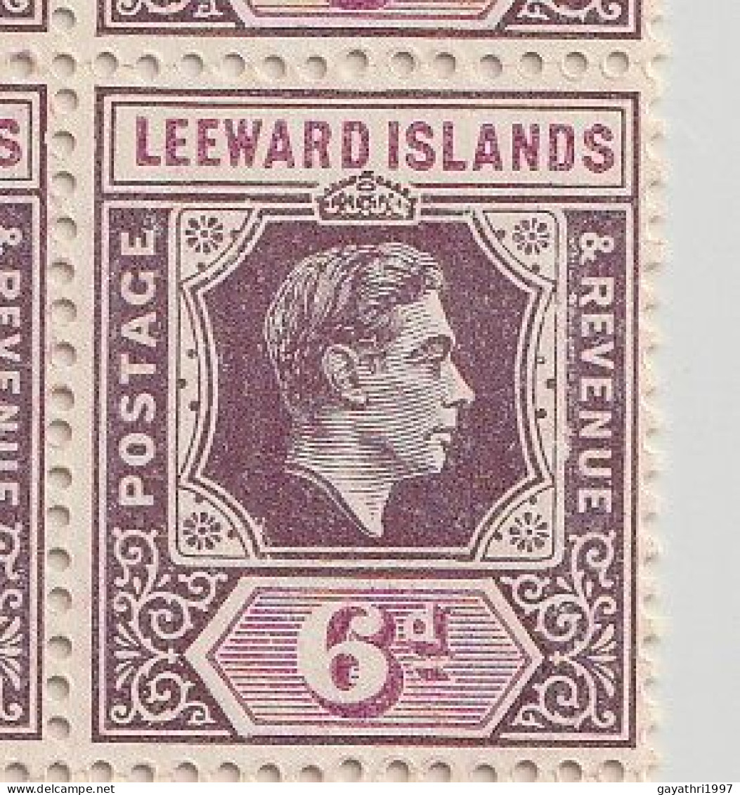 Leeward Island 1942 SG 109 Block Of 15 Stamps With Errors And Variety's, E Broken Left Row 4th Stamp (SG109 Ab)and(sh16) - Variétés, Erreurs & Curiosités