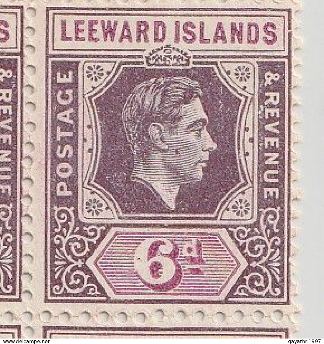 Leeward Island 1942 SG 109 Block Of 15 Stamps With Errors And Variety's, E Broken Left Row 4th Stamp (SG109 Ab)and(sh16) - Errors, Freaks & Oddities (EFOs