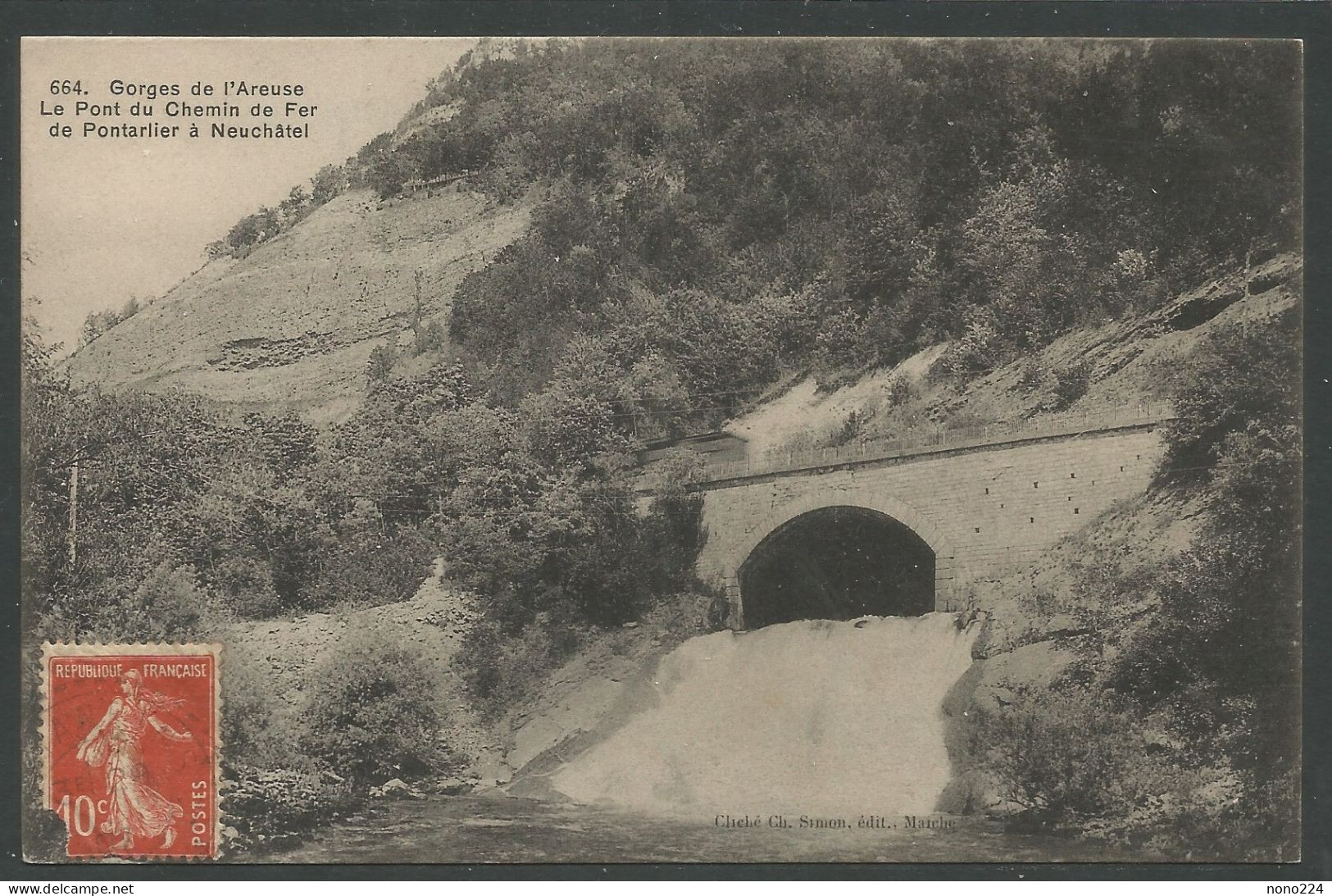 Carte P De 1907 ( Gorges De L'Areuse / Le Pont Du Chemin De Fer ) - Boudry