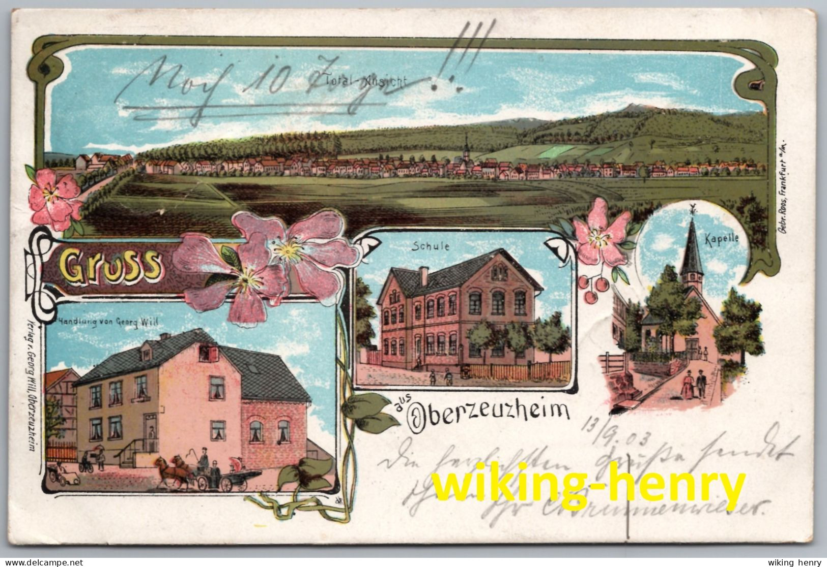 Hadamar Oberzeuzheim - Gruss Aus Oberzeuzheim - Handlung Georg Will Schule Kapelle Panorama - Litho - Hadamar