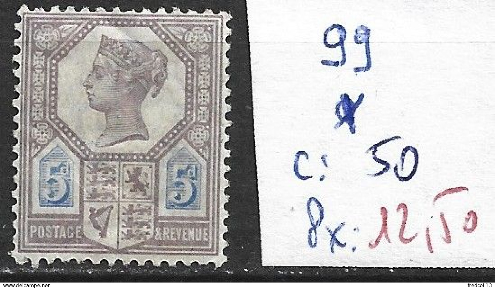 GRANDE-BRETAGNE 99 * Côte 50 € - Unused Stamps