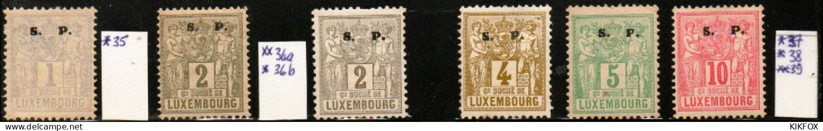 Luxembourg , Luxemburg ,1882, MI 35 - 39   FREIMARKEN ALLEGORIE, S.P LARGE, UNGEBRAUCHT, CHARNIERE - Dienst