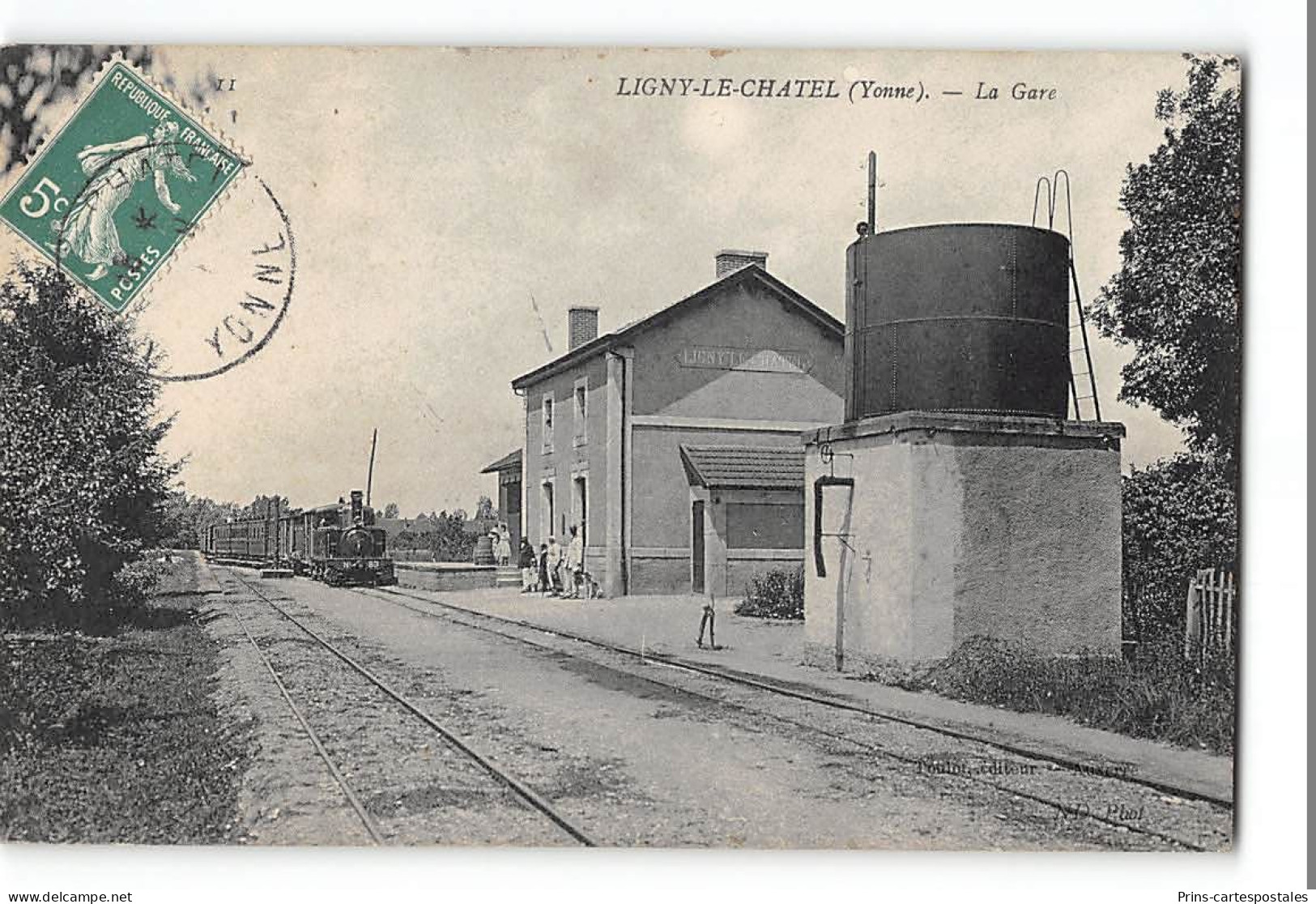 CPA 89 Ligny Le Chatel La Gare Et Le Train Tramway - Ligny Le Chatel