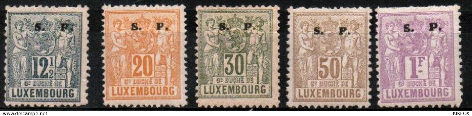 Luxembourg , Luxemburg ,1882, MI 40, 41, 43, 44,  45   FREIMARKEN ALLEGORIE, S.P LARGE, UNGEBRAUCHT, CHARNIERE - Servizio