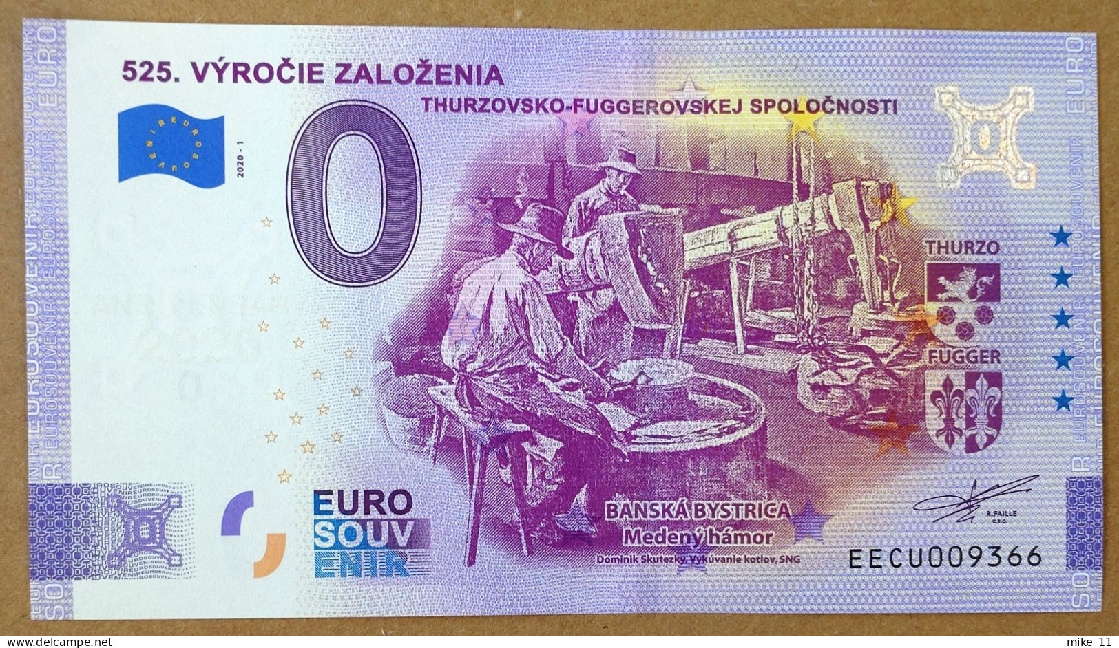 0 Euro Souvenir 525. VYROCIE ZALOZENIA..Slovakia EECU 2020-1 Nr. 9366 ANNIVERSARY!!! - Sonstige – Europa