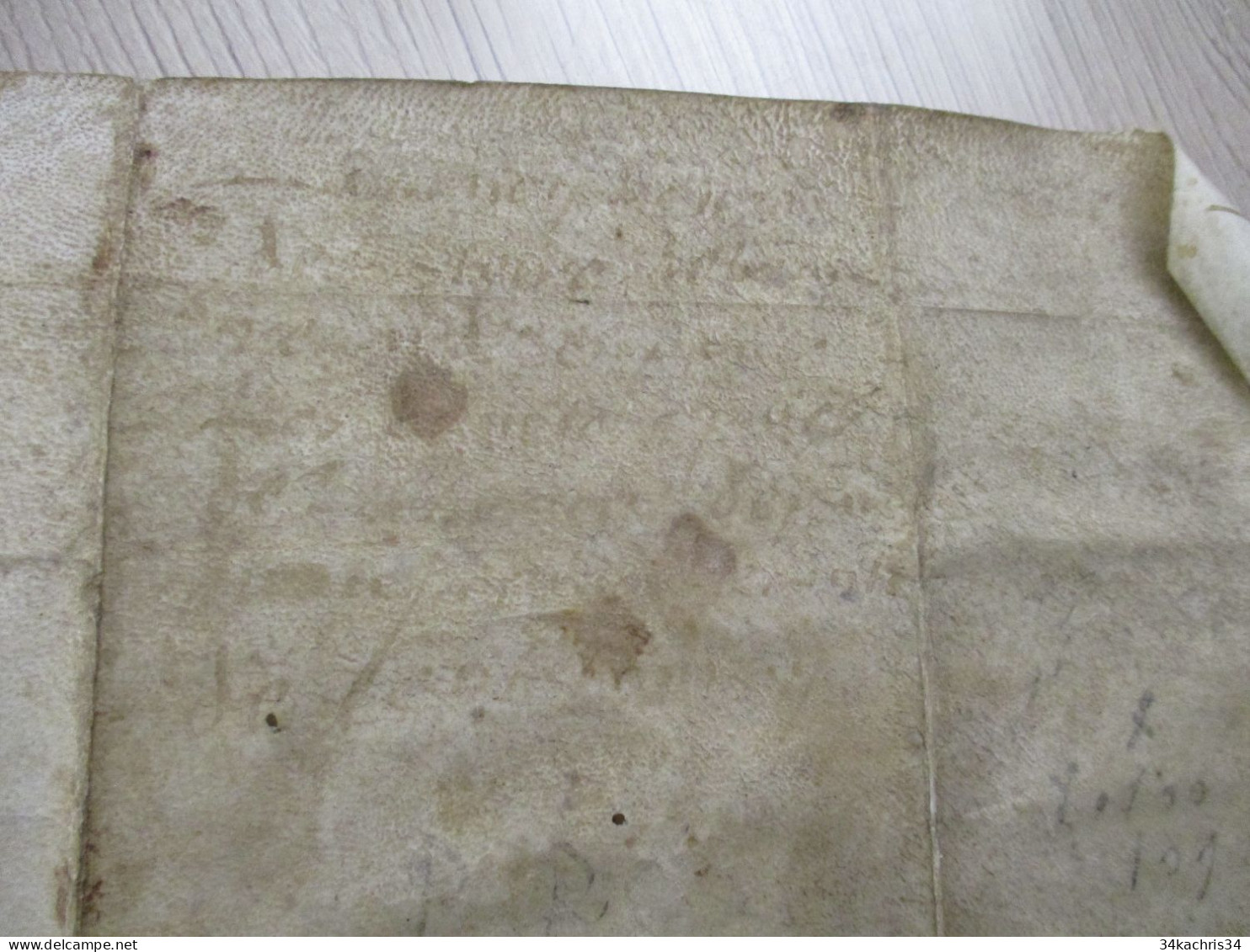 Pièce signée parchemin 1572 Claude Beauvilliers châtellerie Saint Aignan en Berry acte à traduire supplication