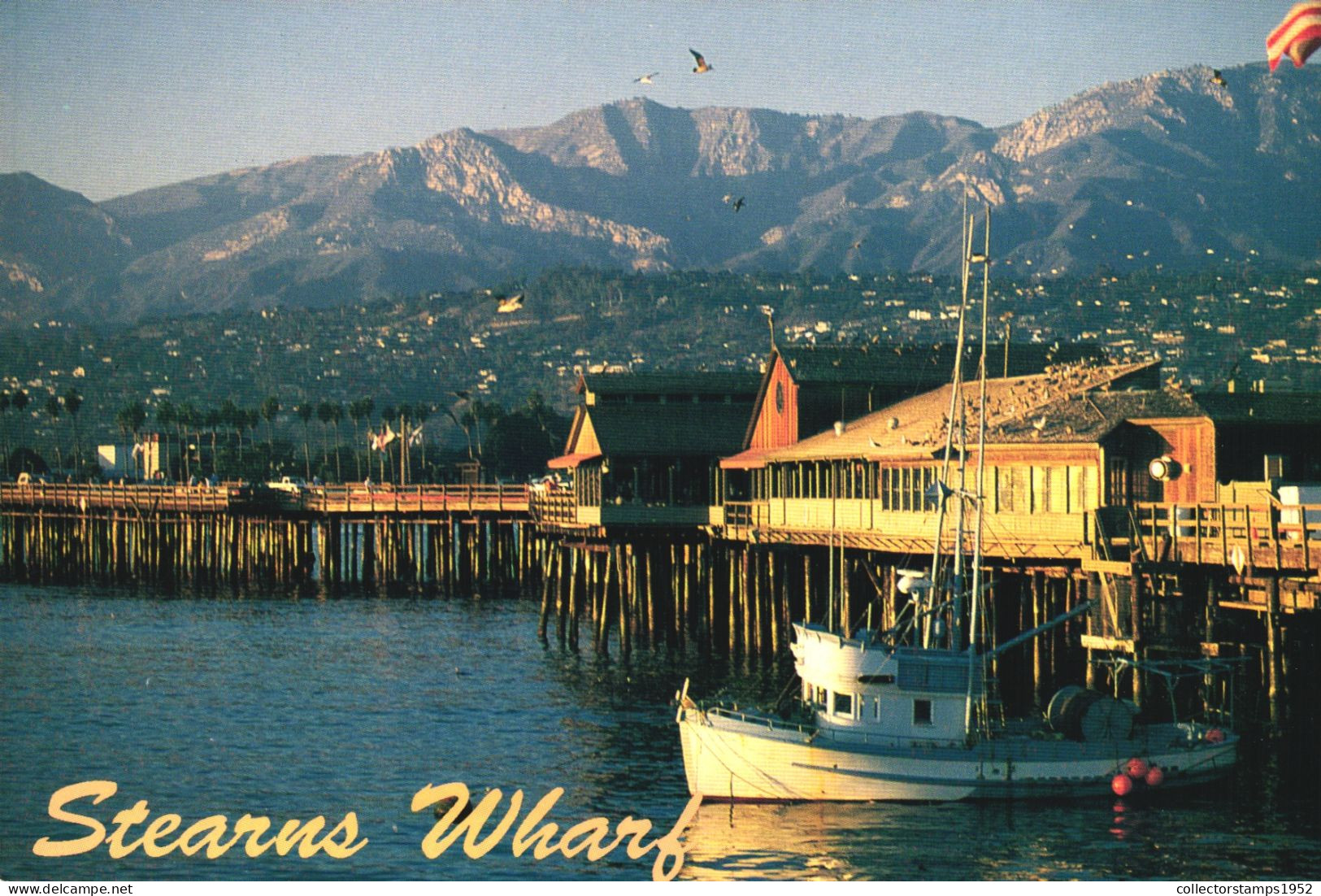 SANTA BARBARA, CALIFORNIA, STEAMS WHARF, PORT, BOATS, ARCHITECTURE, UNITED STATES, POSTCARD - Santa Barbara