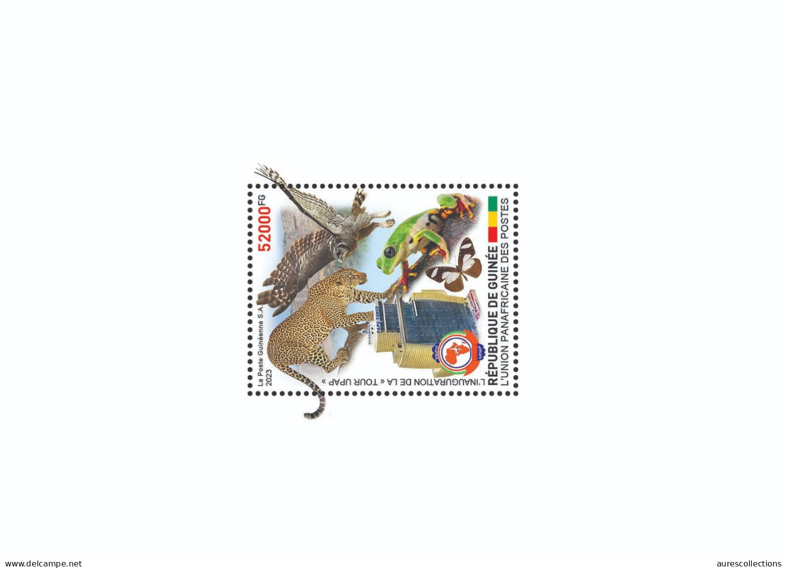 GUINEA 2023 SHEET - JOINT ISSUE - UPAP PAPU TOWER - FROGS FROG BUTTERFLY BUTTERFLIES CHEETAH EAGLE EAGLES BIRDS LUXE MNH - Emissions Communes