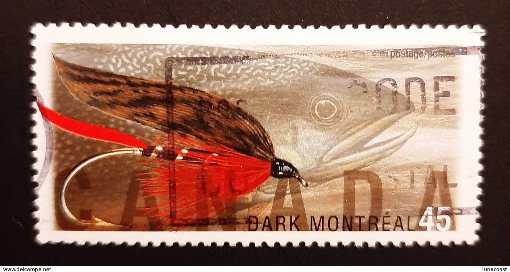 Canada 1998  USED  Sc 1717    45c  Fishing Flies, Dark Montreal - Oblitérés