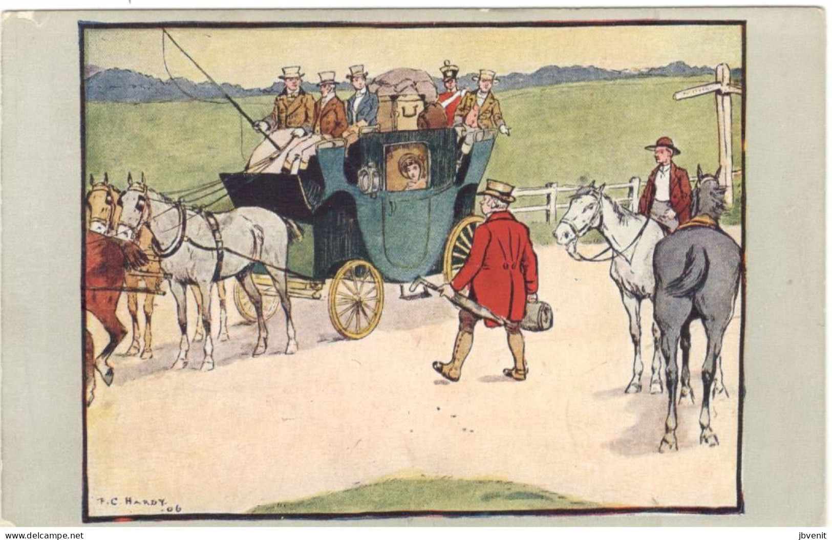 Carrozza Con Cavalli In Campagna - Illustratore F- HARDY - Hardy, Florence