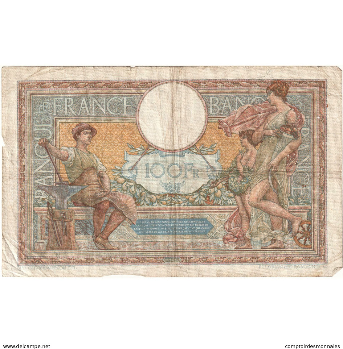 France, 100 Francs, 1934, Z.47071 789, TB+, Fayette:24.15, KM:78c - 100 F 1908-1939 ''Luc Olivier Merson''