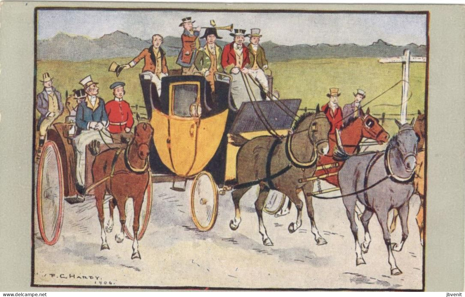 Carrozza Con Cavalli In Campagna - Illustratore F- HARDY - Hardy, Florence