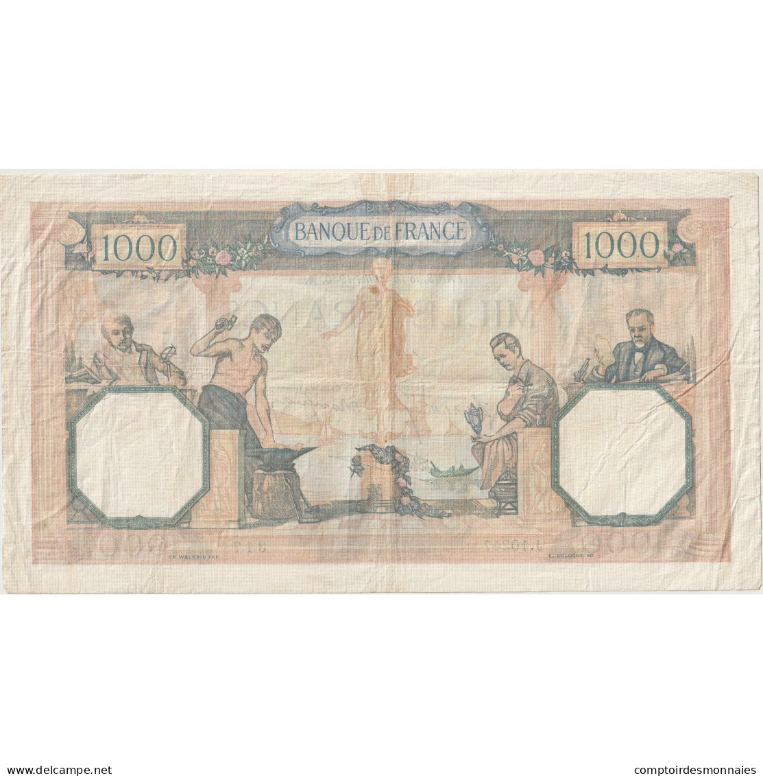 France, 1000 Francs, 1940, J.10247 317, SUP+, Fayette:38.50, KM:90c - 1 000 F 1927-1940 ''Cérès E Mercure''