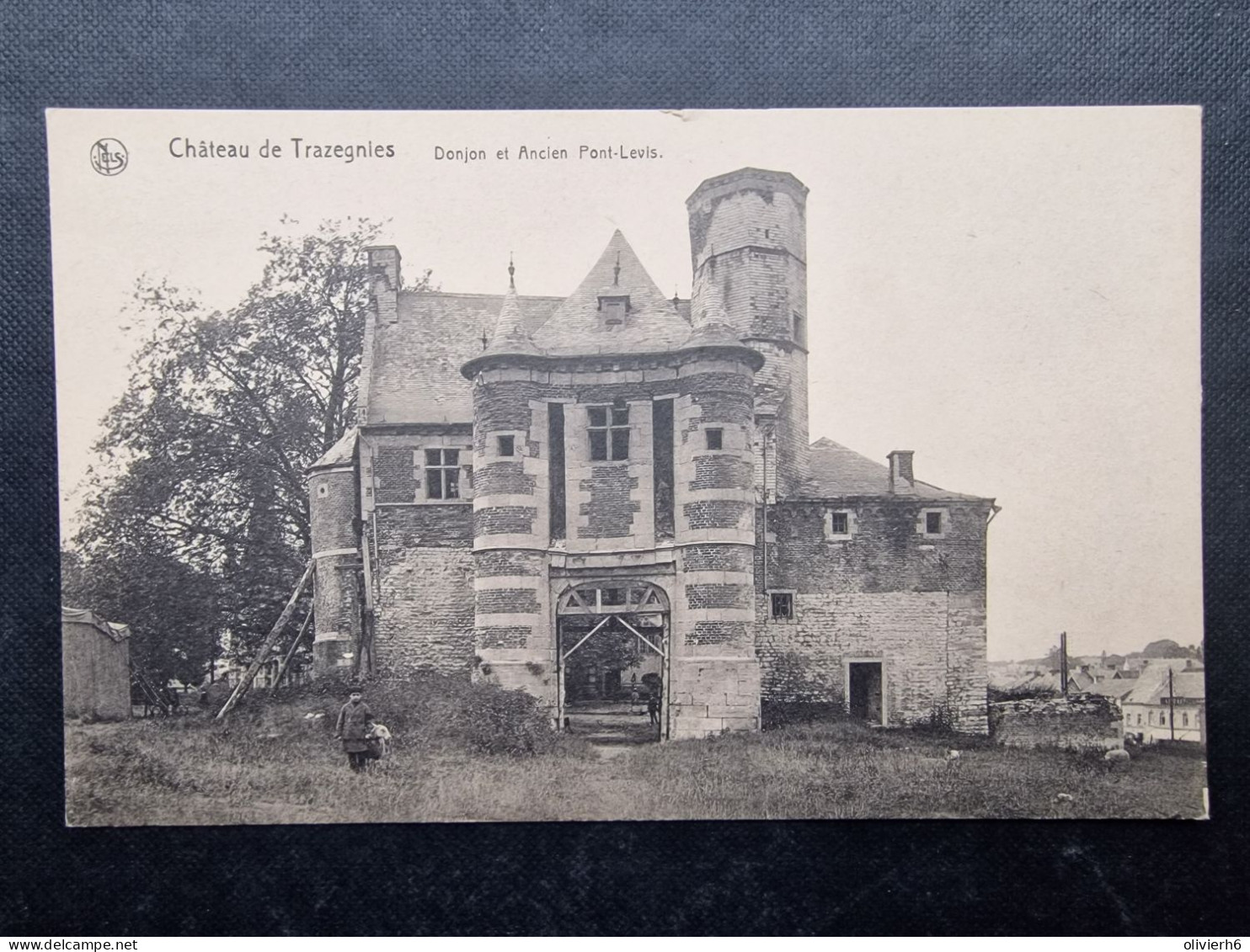 CP BELGIQUE (M2101) CHÂTEAU DE TRAZEGNIES (2 Vues) Donjon Et Ancien Pont Levis - Courcelles