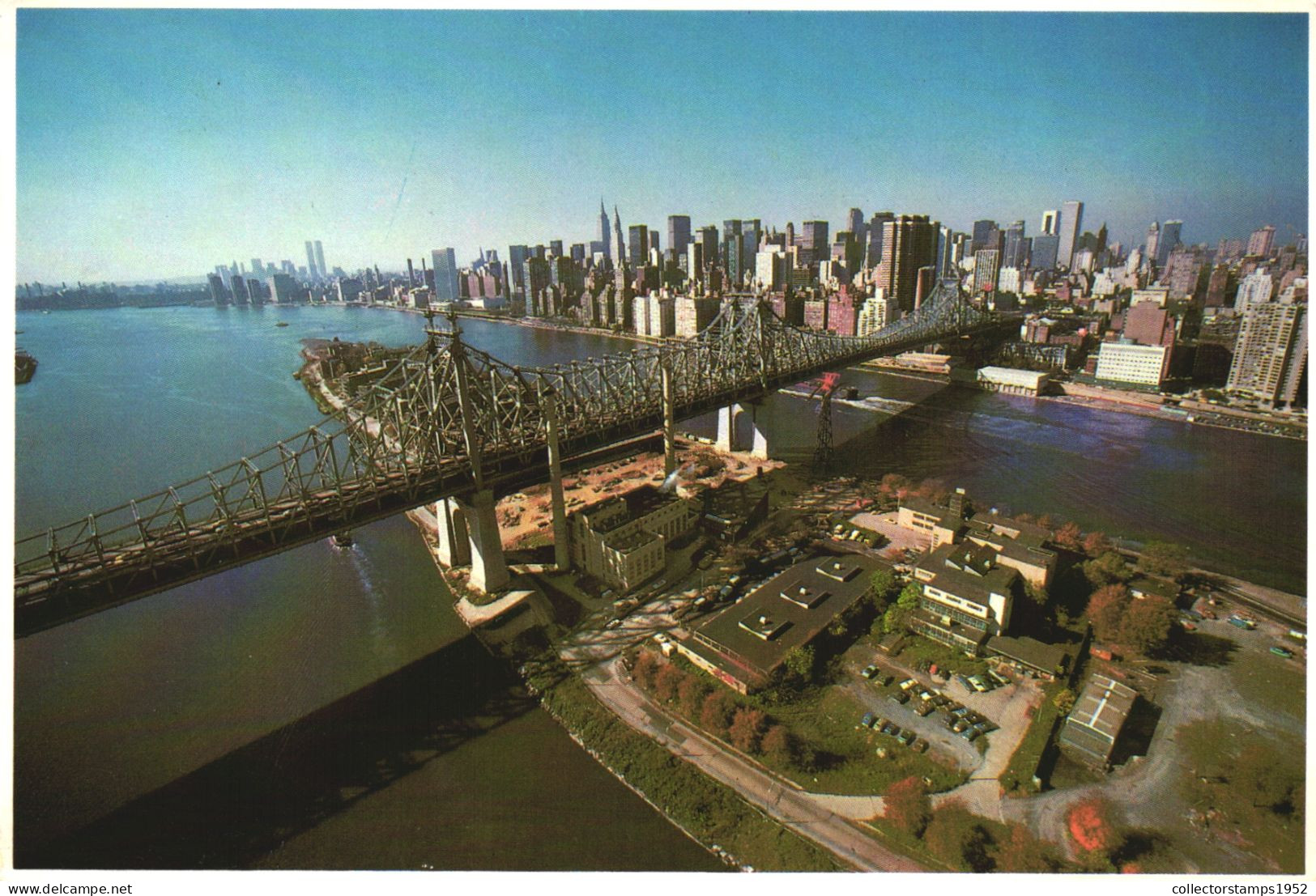 QUEENSBORO BRIDGE, NEW YORK, ARCHITECTURE, CARS, BOATS, UNITED STATES, POSTCARD - Ponti E Gallerie