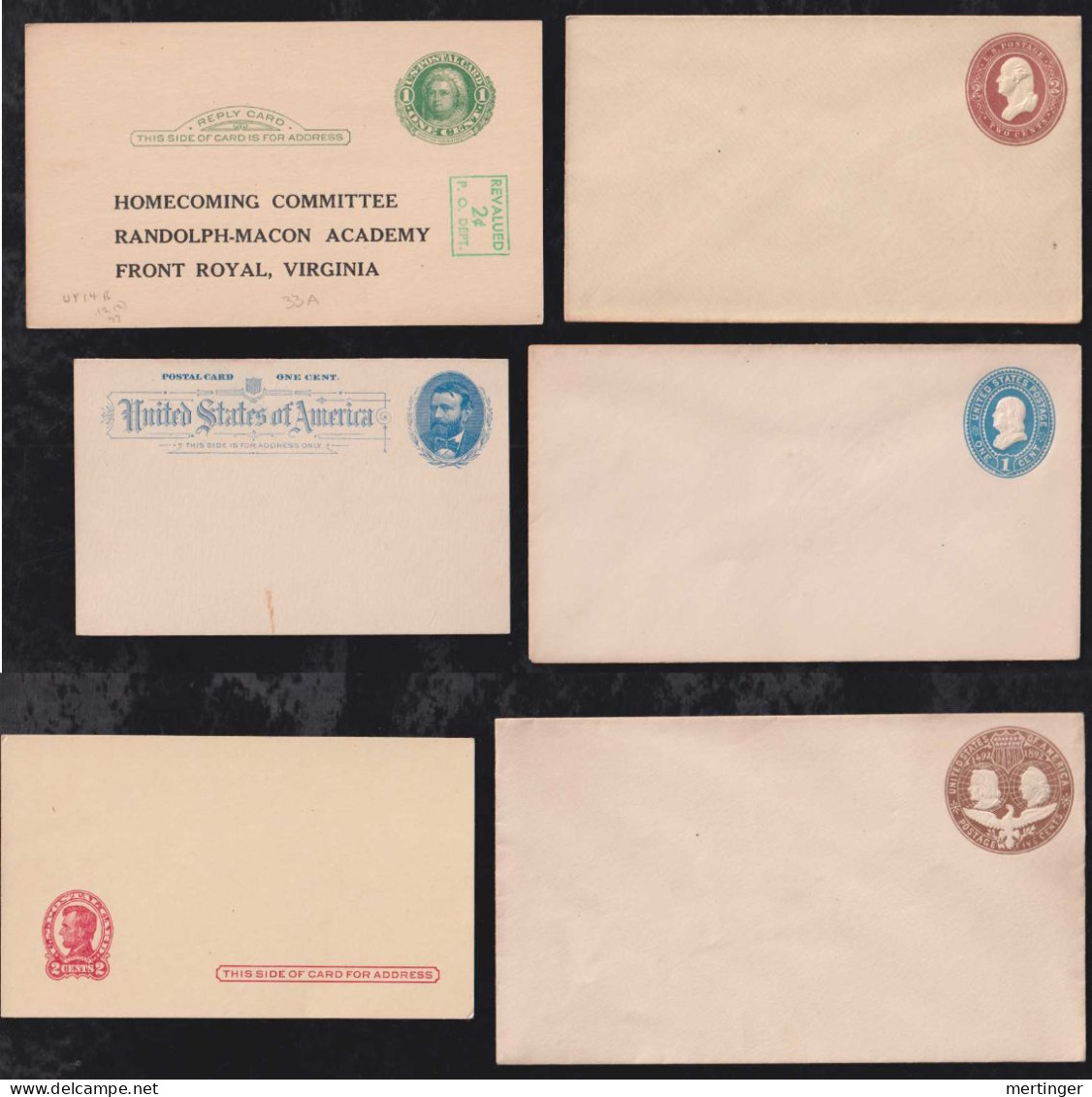 USA Ca 1890-1930 Collection 6 Postal Stationery ** MNH - Altri & Non Classificati