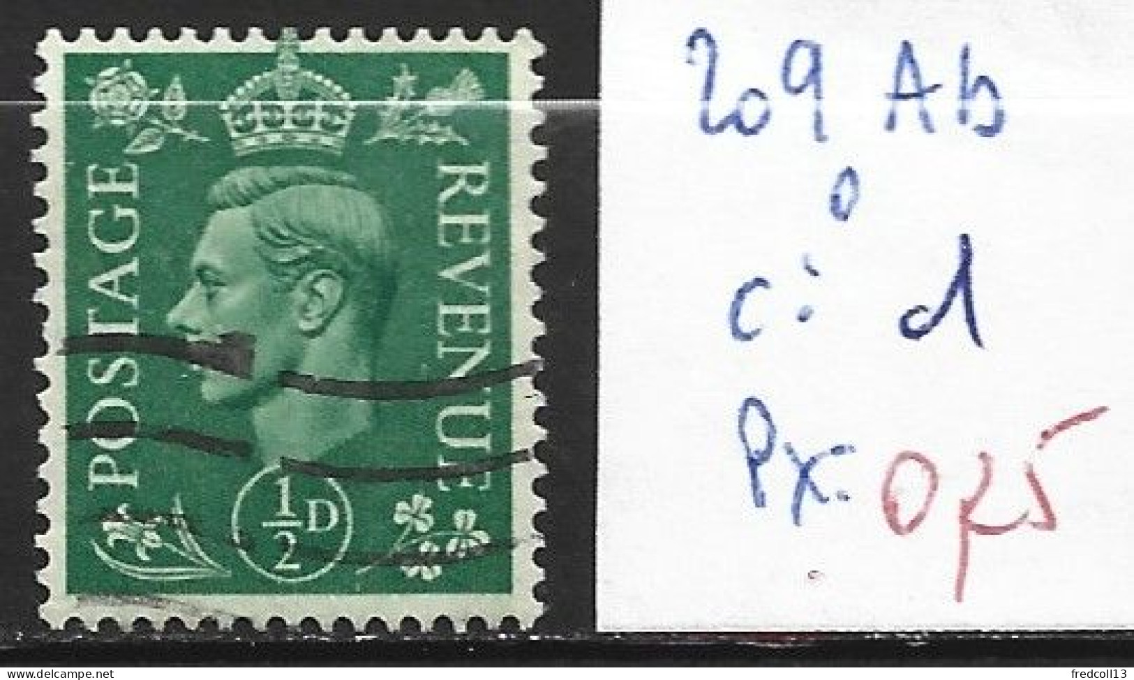 GRANDE-BRETAGNE 209Ab Oblitéré Côte 1 € - Used Stamps