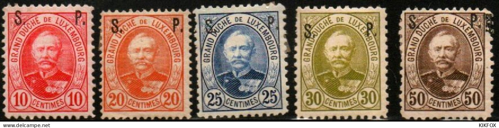 Luxembourg ,Luxemburg ,1891, MI 47, 49, 50, 51, 53  FREIMARKEN GROSSHERZOG ADOLF, S.P LARGE, * UNGEBRAUCHT, CHARNIERE - Service