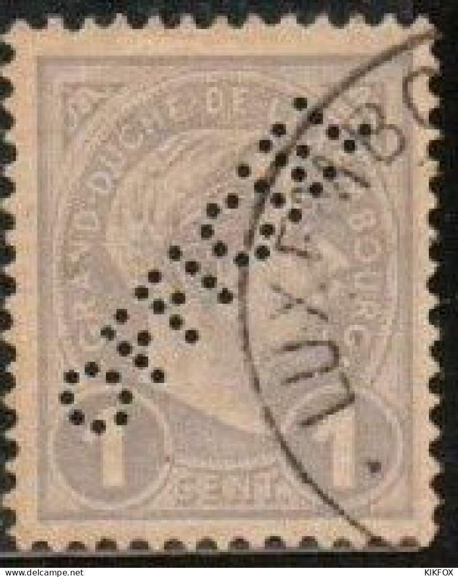 Luxembourg ,Luxemburg ,1899, MI 62 FREIMARKE GROSSHERZOG ADOLF, OFFICIEL, PERFORATION, GESTEMPELT, OBLITERE, - Officials