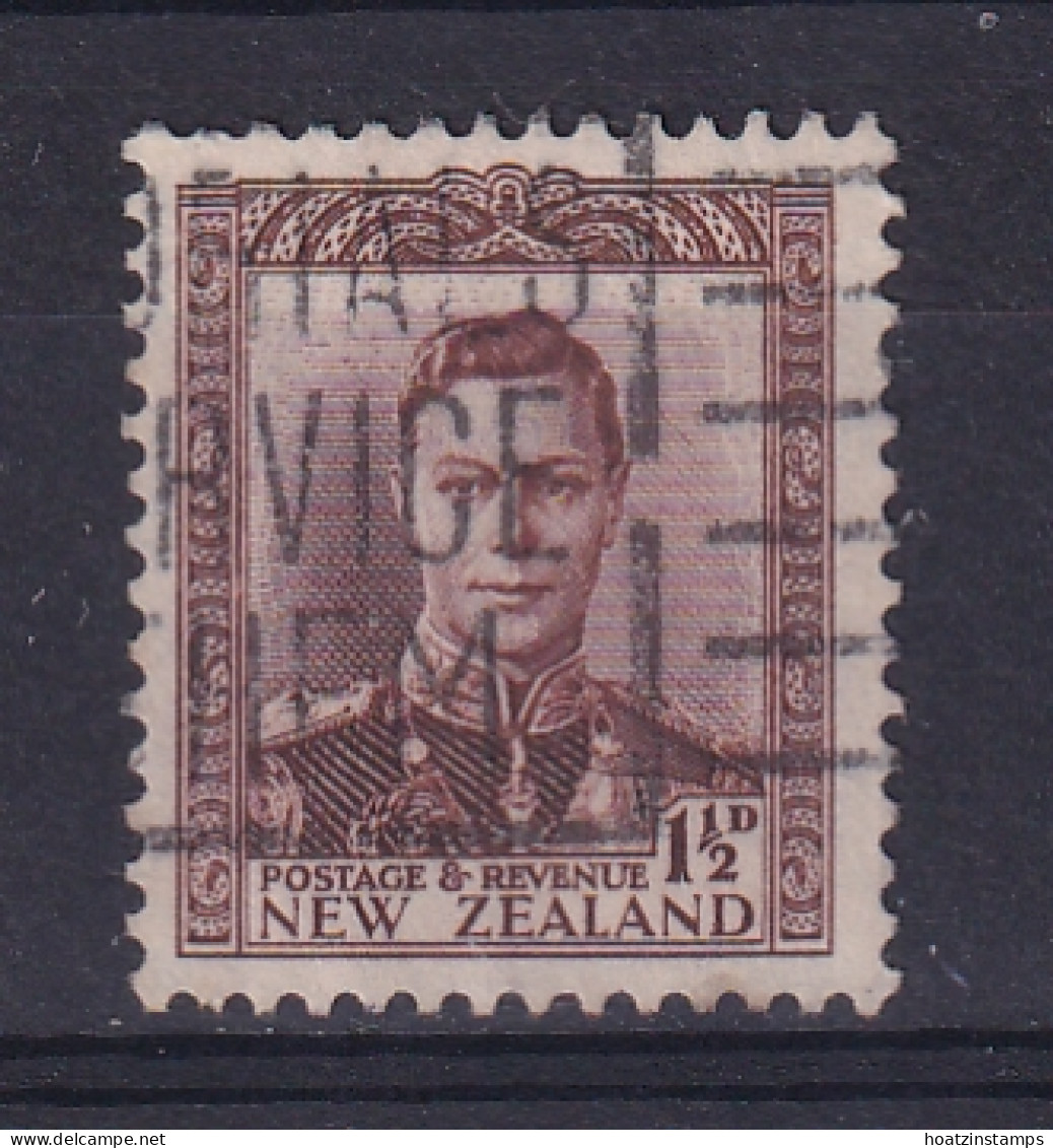 New Zealand: 1938/44   KGVI    SG607   1½d   Purple-brown    Used - Usados