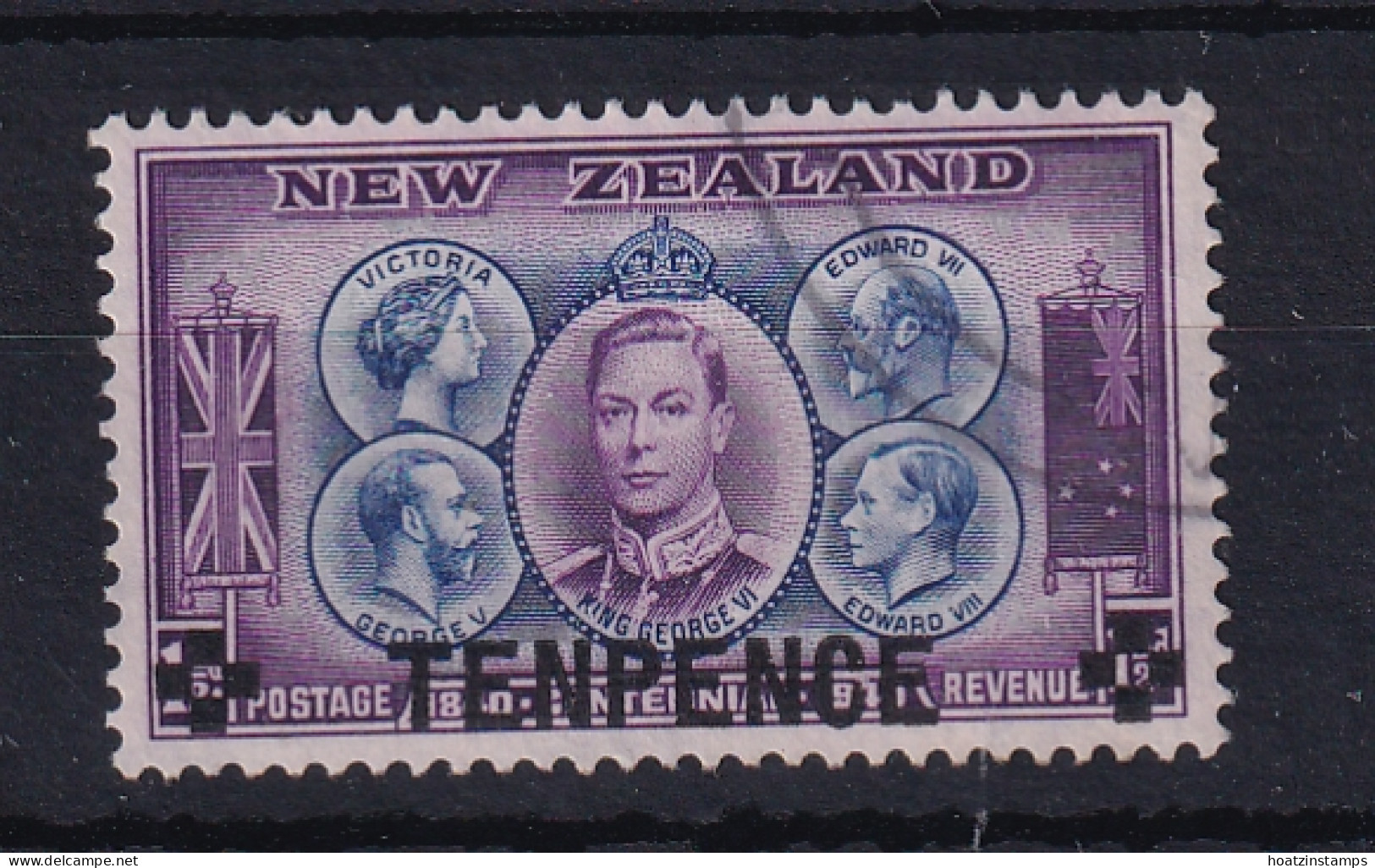 New Zealand: 1944   Surcharge    SG662     10d On 1½d      Used - Gebruikt