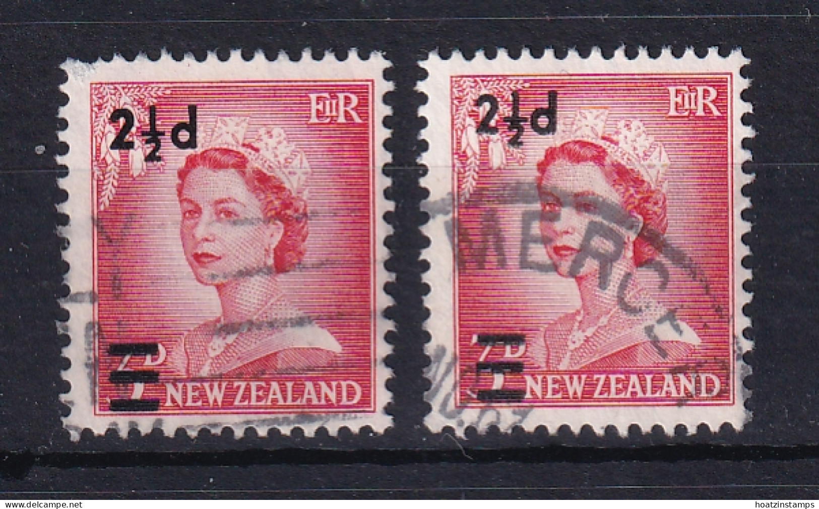 New Zealand: 1961   QE II - Surcharge   SG808/808a   2½d On 3d  [wide And Narrow Setting]  Used - Gebruikt