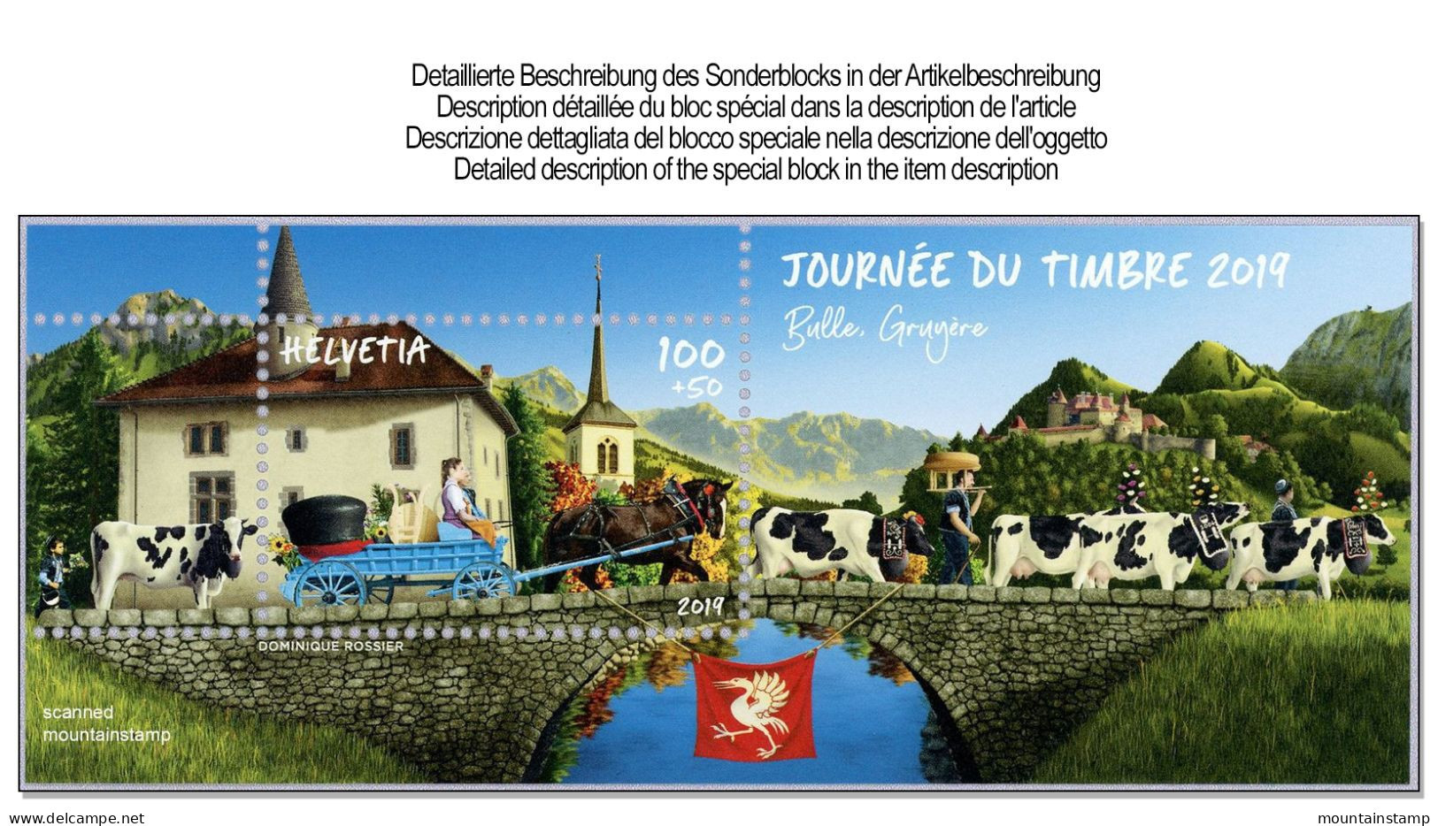 Switzerland 2019 (2019) Kühe Cows Pferdekutsche Castle Cow Bridge Brücke Mountains Berge Montagnes - MNH - Unused Stamps