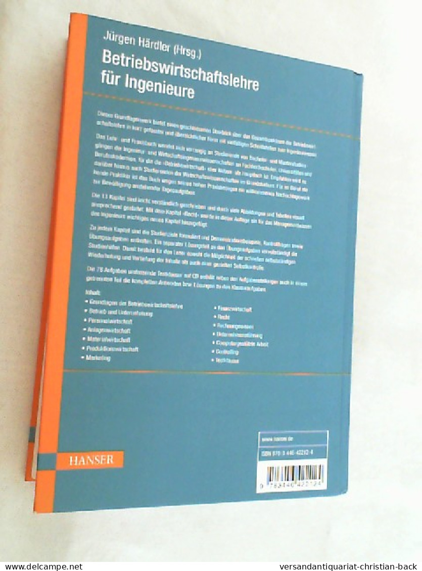 Betriebswirtschaftslehre Für Ingenieure : Lehr- Und Praxisbuch Für Ingenieure Und Wirtschaftsingenieure ; Mi - Other & Unclassified