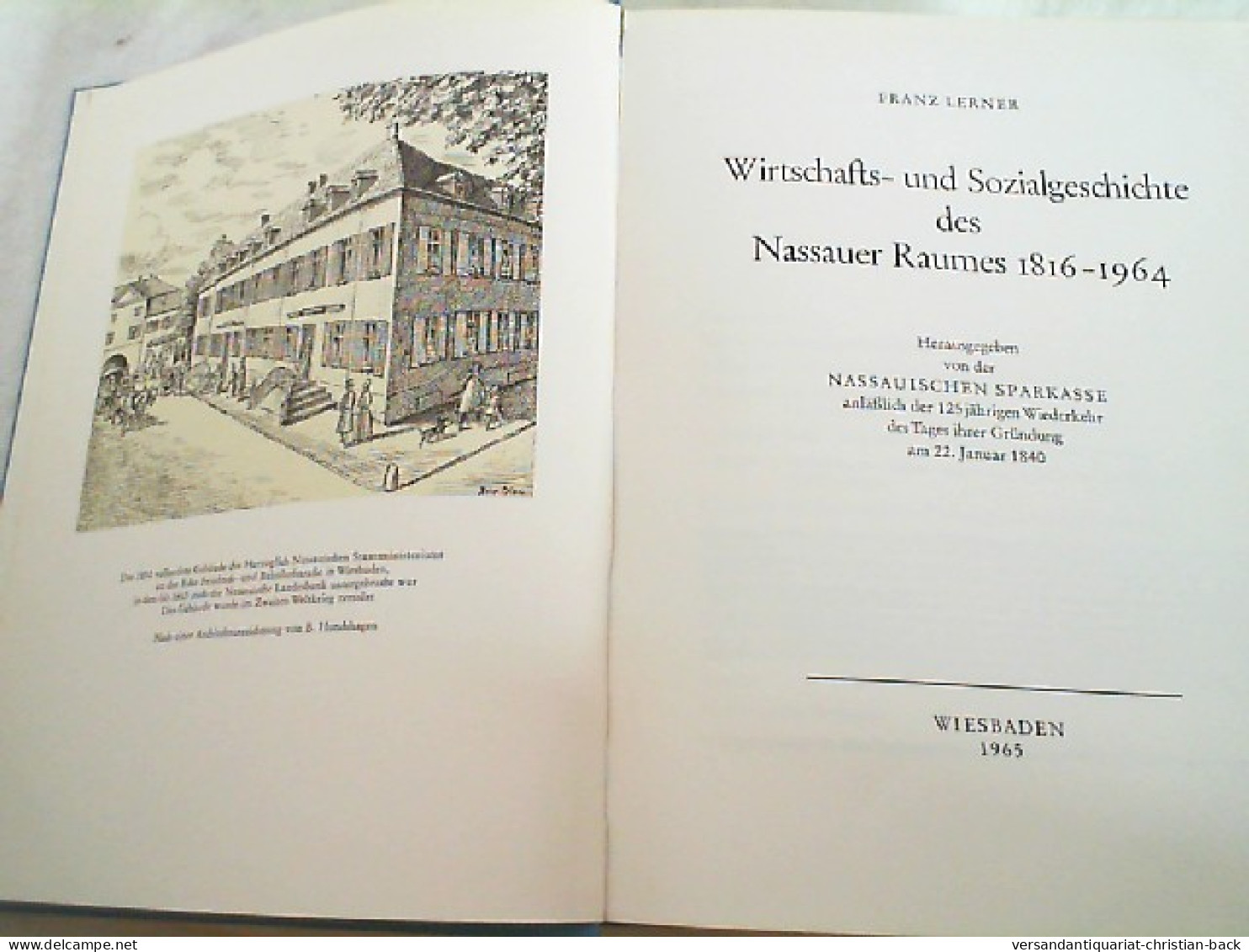 Wirtschafts- Und Sozialgeschichte Des Nassauer Raumes 1816 - 1964. - Other & Unclassified