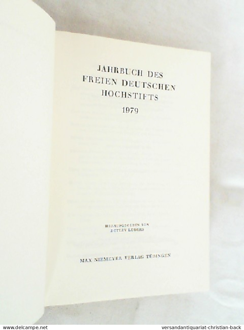 Jahrbuch Des Freien Deutschen Hochstifts 1979 - Sonstige & Ohne Zuordnung