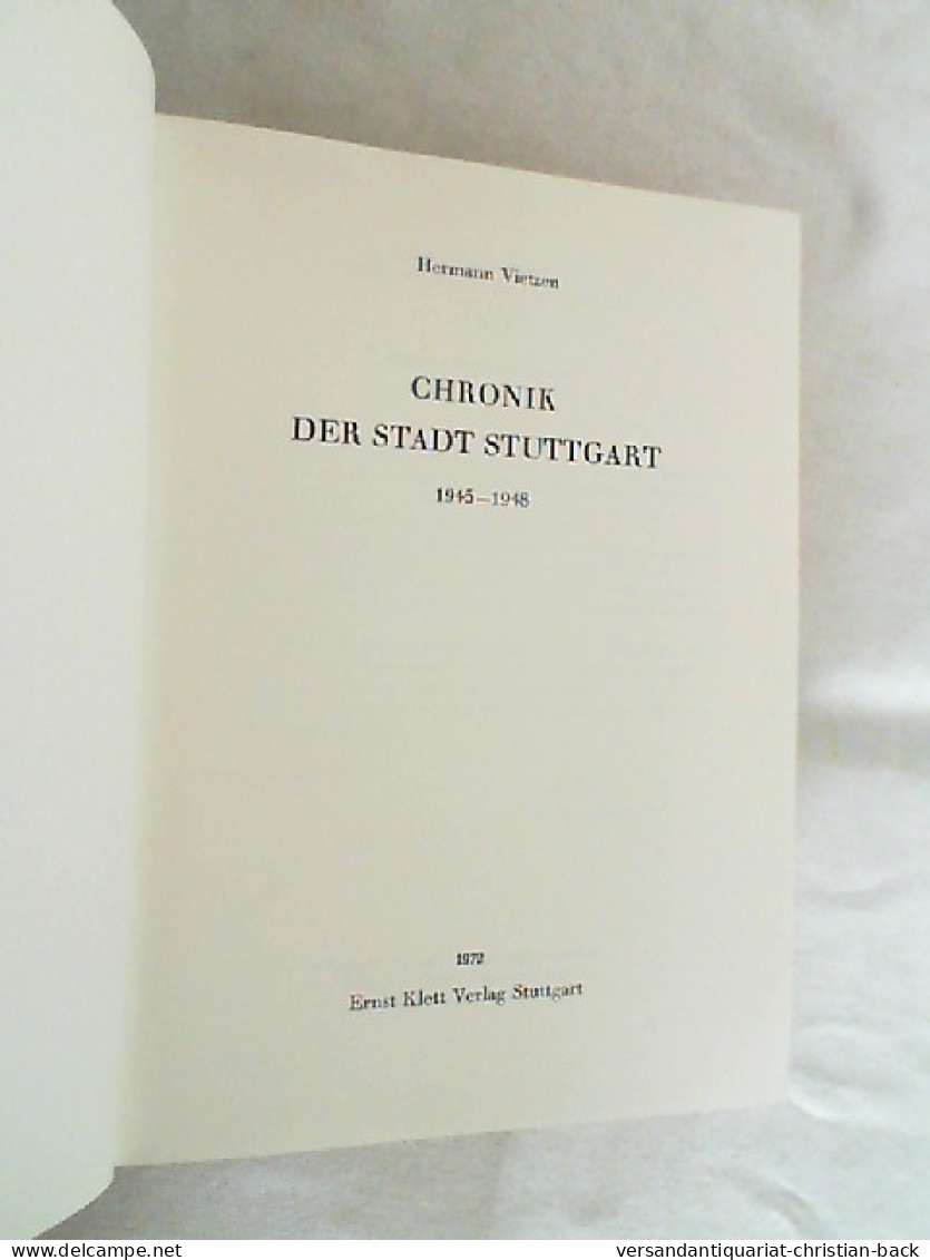 Chronik Der Stadt Stuttgart : 1945 - 1948. - Autres & Non Classés