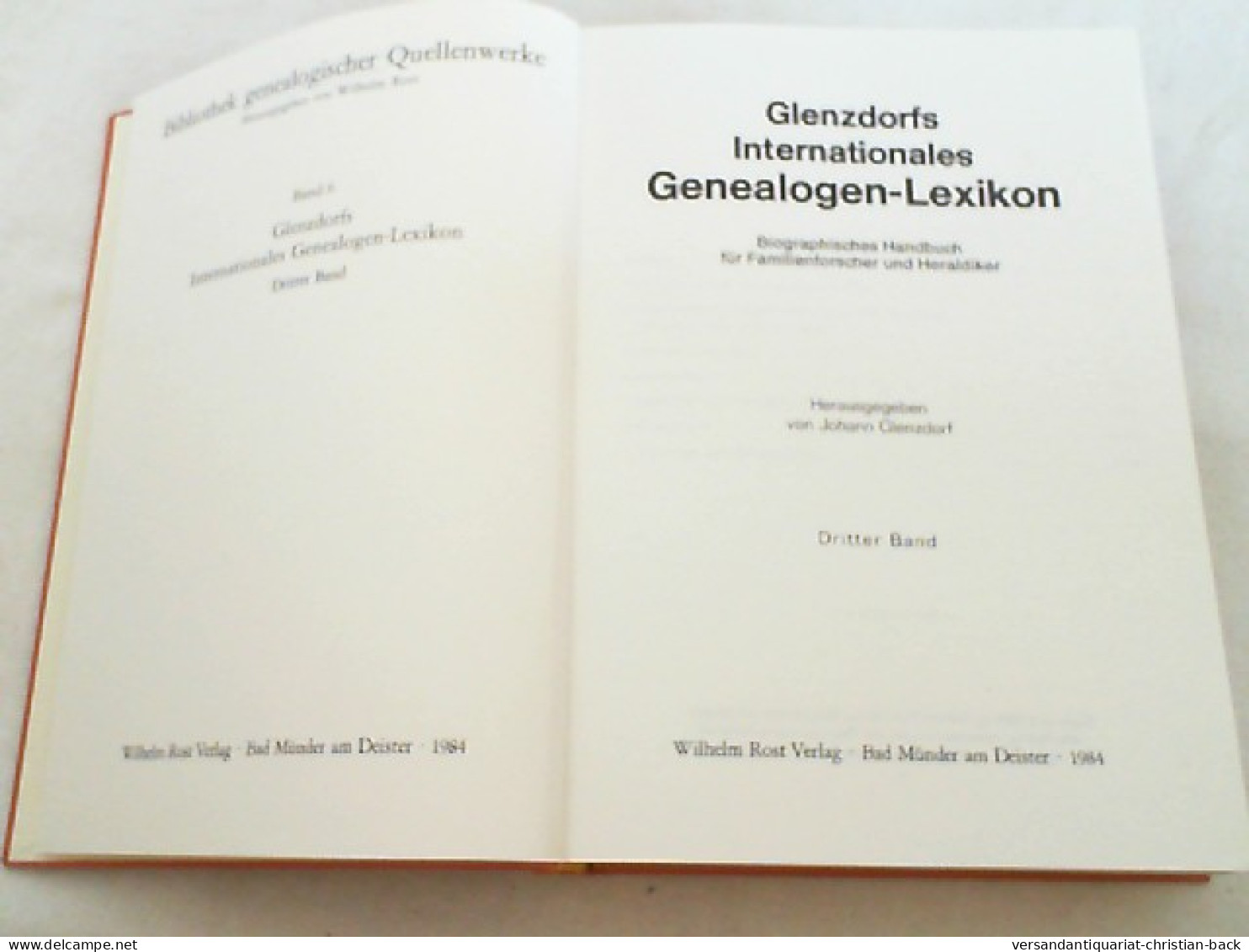 Glenzdorfs Internationales Genealogen-Lexikon; Teil: Bd. 3. - Glossaries