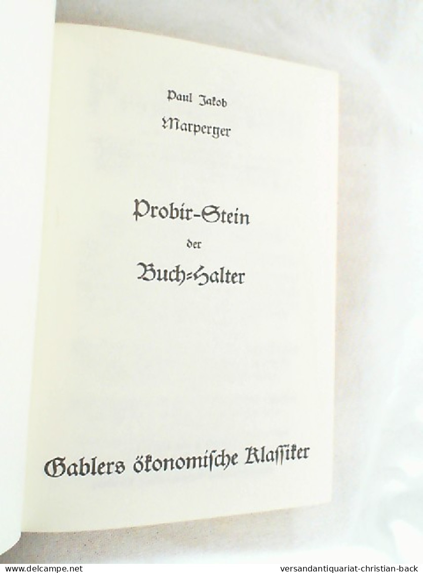 Probir-Stein [Probierstein] Der Buch-Halter. - Sonstige & Ohne Zuordnung