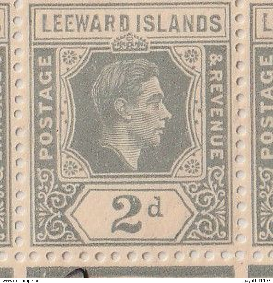 Leeward Island 1942 SG 103 Slate-  Grey Block Of 18 Stamps With Errors And Many Variety's,  ( Sh17) - Leeward  Islands