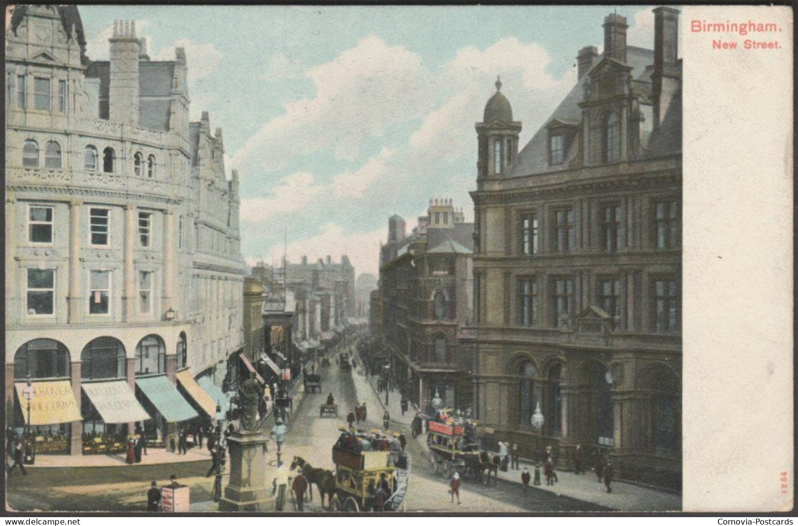 New Street, Birmingham, 1907 - Peacock Postcard - Birmingham