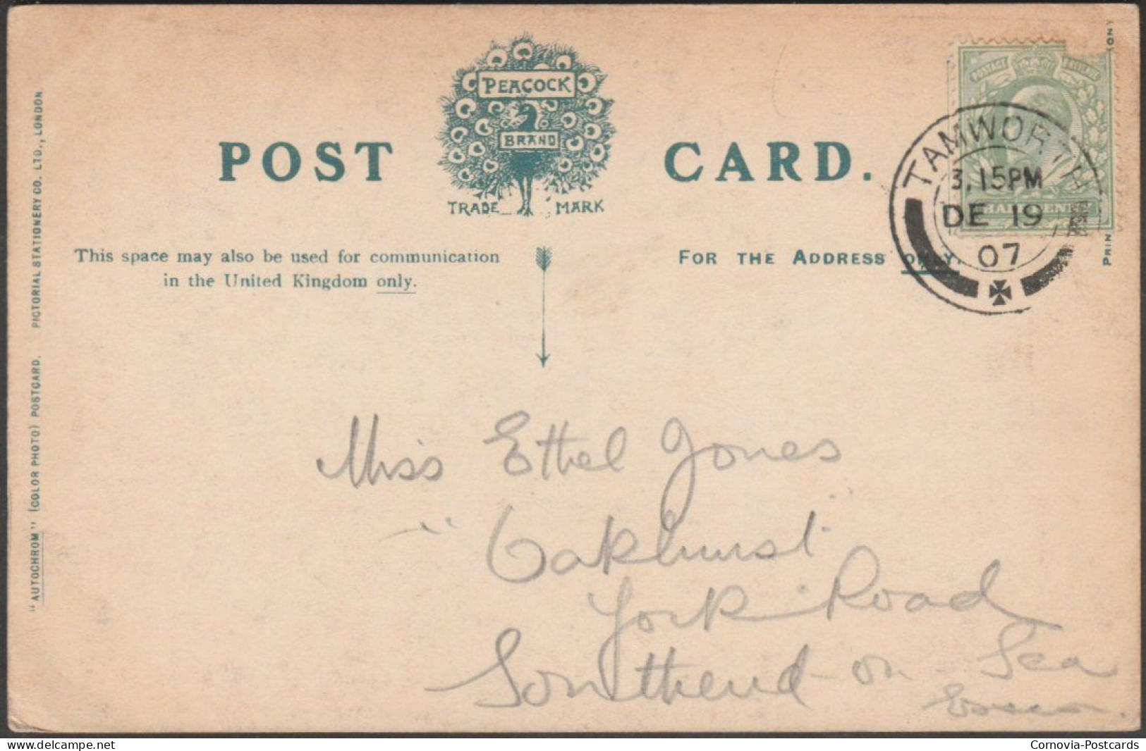 New Street, Birmingham, 1907 - Peacock Postcard - Birmingham