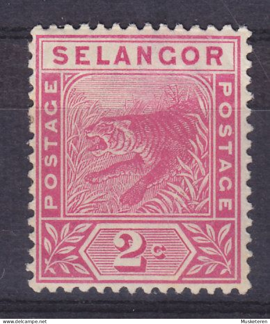 Selangor 1891/95 Mi. 11, Tiger Panthera Tigris, MH* (2 Scans) - Selangor