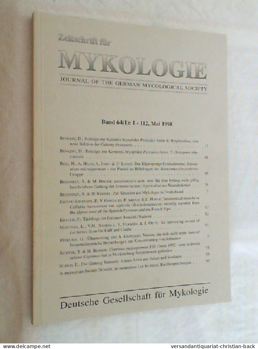 Zeitschrift Für Mykologie ; Band 64(1) - 1998 - Other & Unclassified