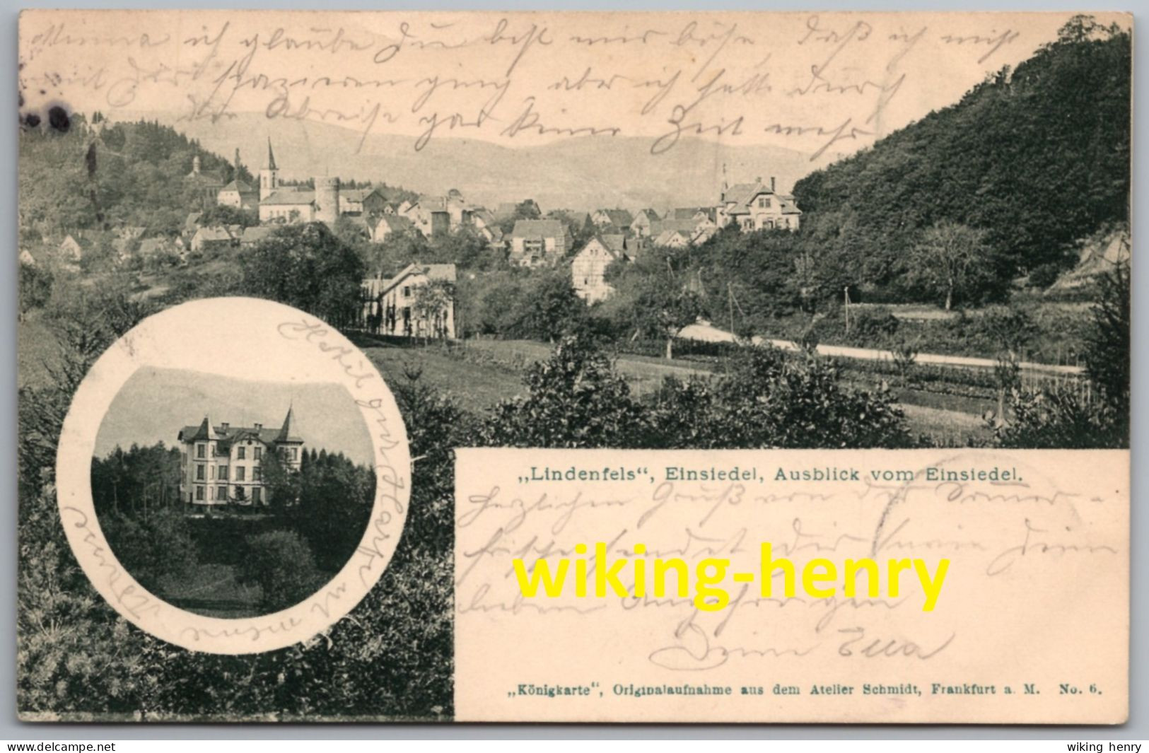 Lindenfels - S/w Villa Einsiedel Und Ausblick Vom Einsiedel - Odenwald