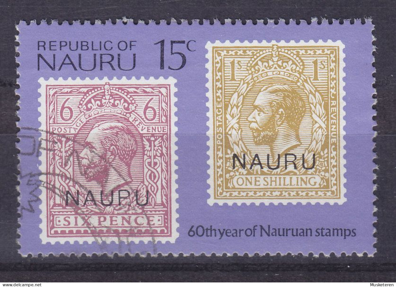 Nauru 1976 Mi. 136, 15c. Stamp On Stamp George V. Overprinted NAURU, (o) - Nauru